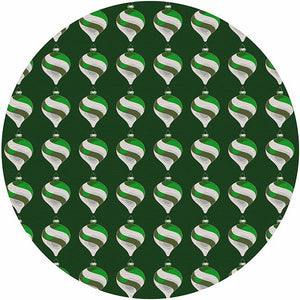 Xmas Ornament Green 16" Round Pebble Placemat Set of 4 - nicolettemayer.com