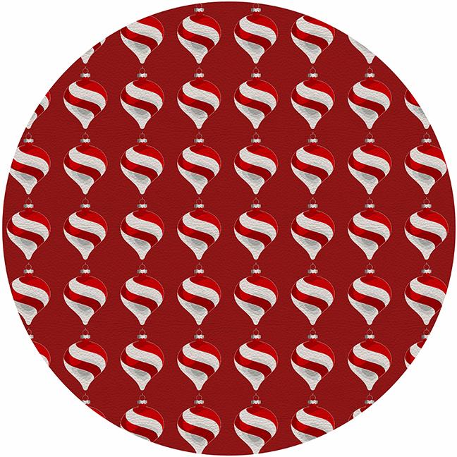 Xmas Ornament Red 16&quot; Round Pebble Placemat Set of 4 - nicolettemayer.com