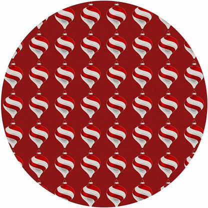 Xmas Ornament Red 16&quot; Round Pebble Placemat Set of 4 - nicolettemayer.com