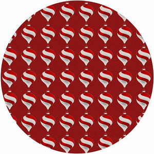 Xmas Ornament Red 16" Round Pebble Placemat Set of 4 - nicolettemayer.com