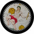 Zodiac Aquarius Black 16" Round Pebble Placemat Set of 4 - nicolettemayer.com