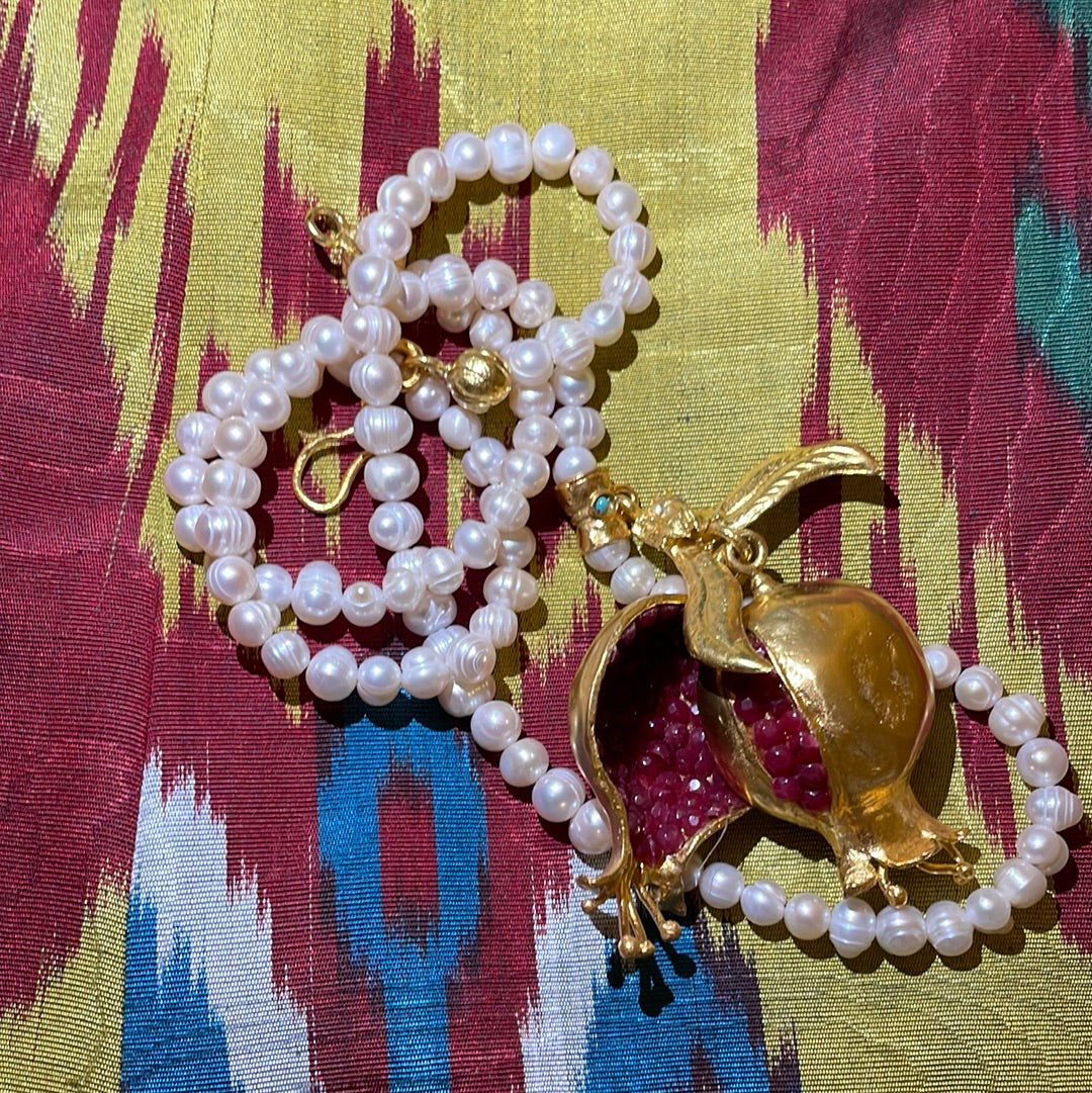 Pomegranate Open Locket Necklace