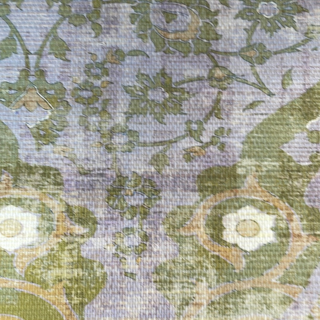 Iznik Overdye Lilac Gold Grasscloth Mural, Per Panel - nicolettemayer.com