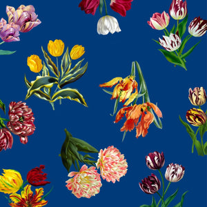 Etudes De Fleurs Blue Wallpaper, Per Yard - nicolettemayer.com